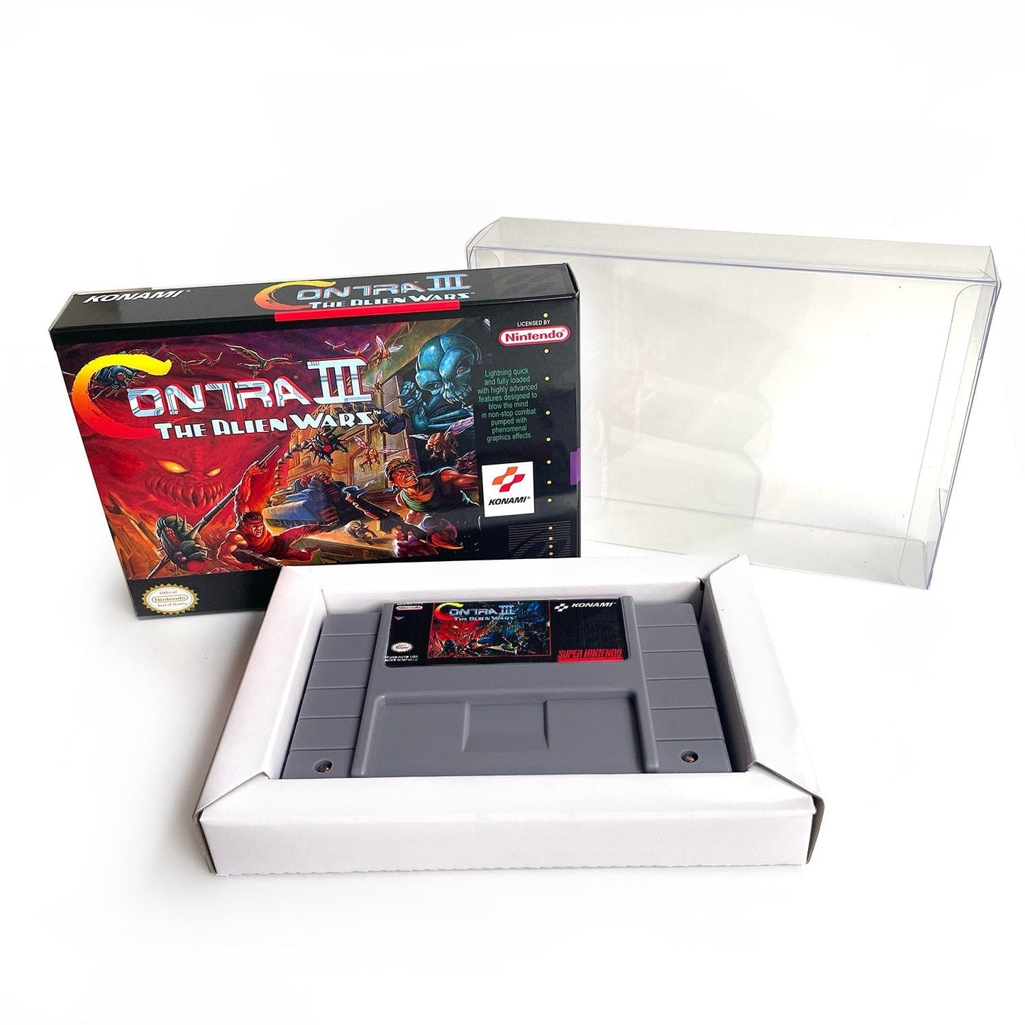 Contra III: The Alien Wars – SNES Game Cartridge (With Tray, Box & Manual) - Romcarts
