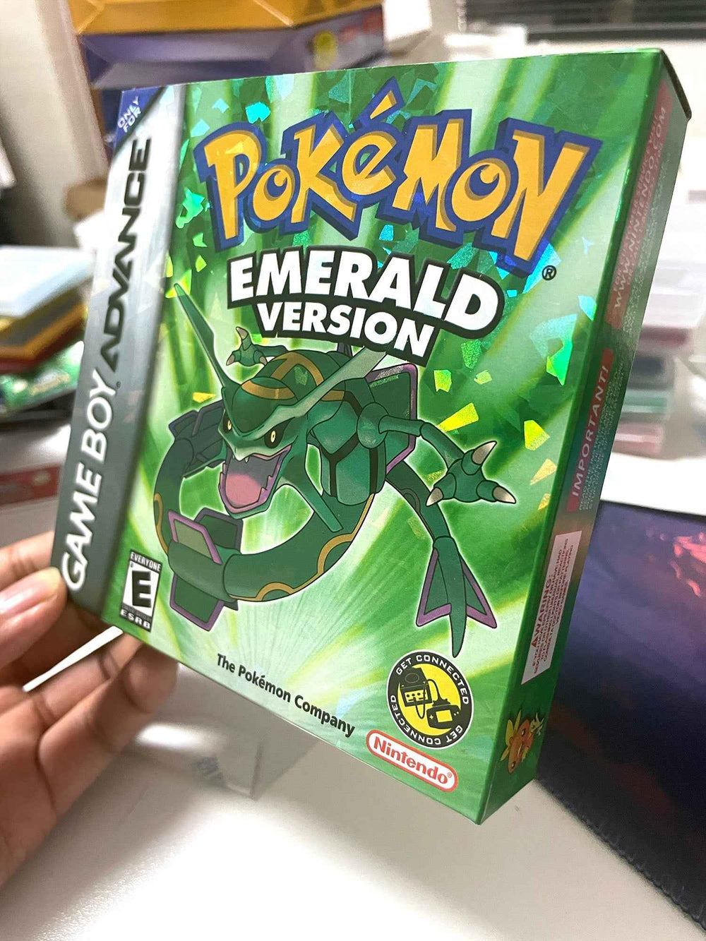 Pokemon Emerald Version GBA Case & Cart