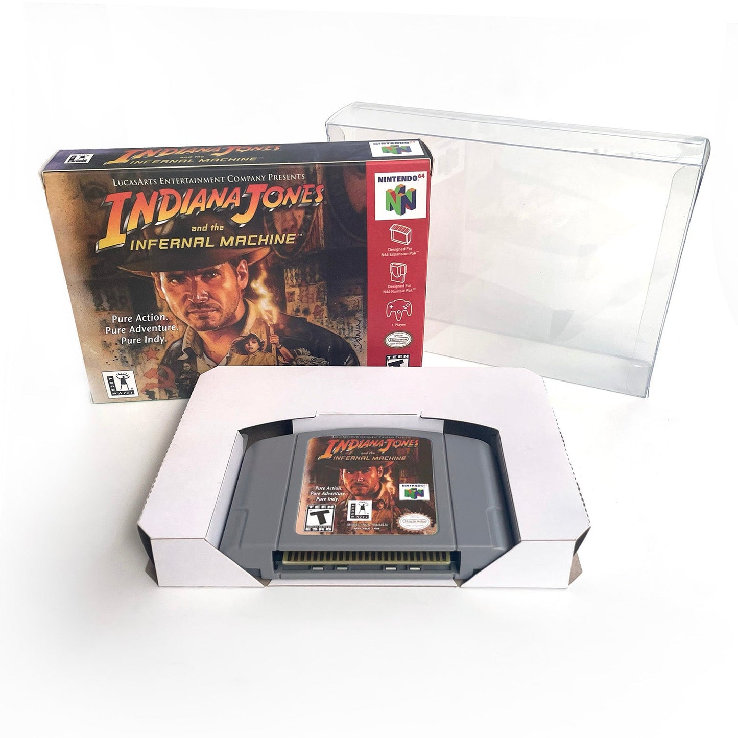 Indiana Jones And The Infernal Machine Game With N64 Case & Cart