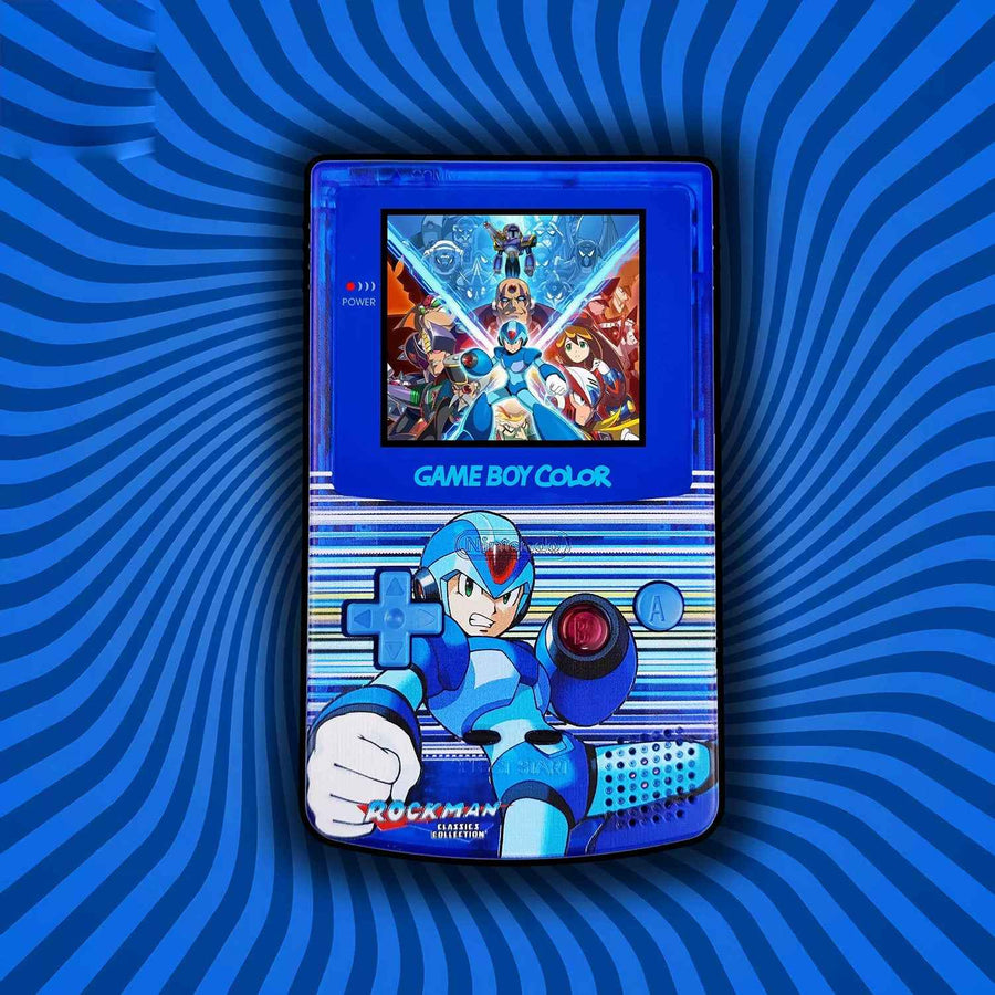 Custom Game Boy Color Console – Mega Man Blue