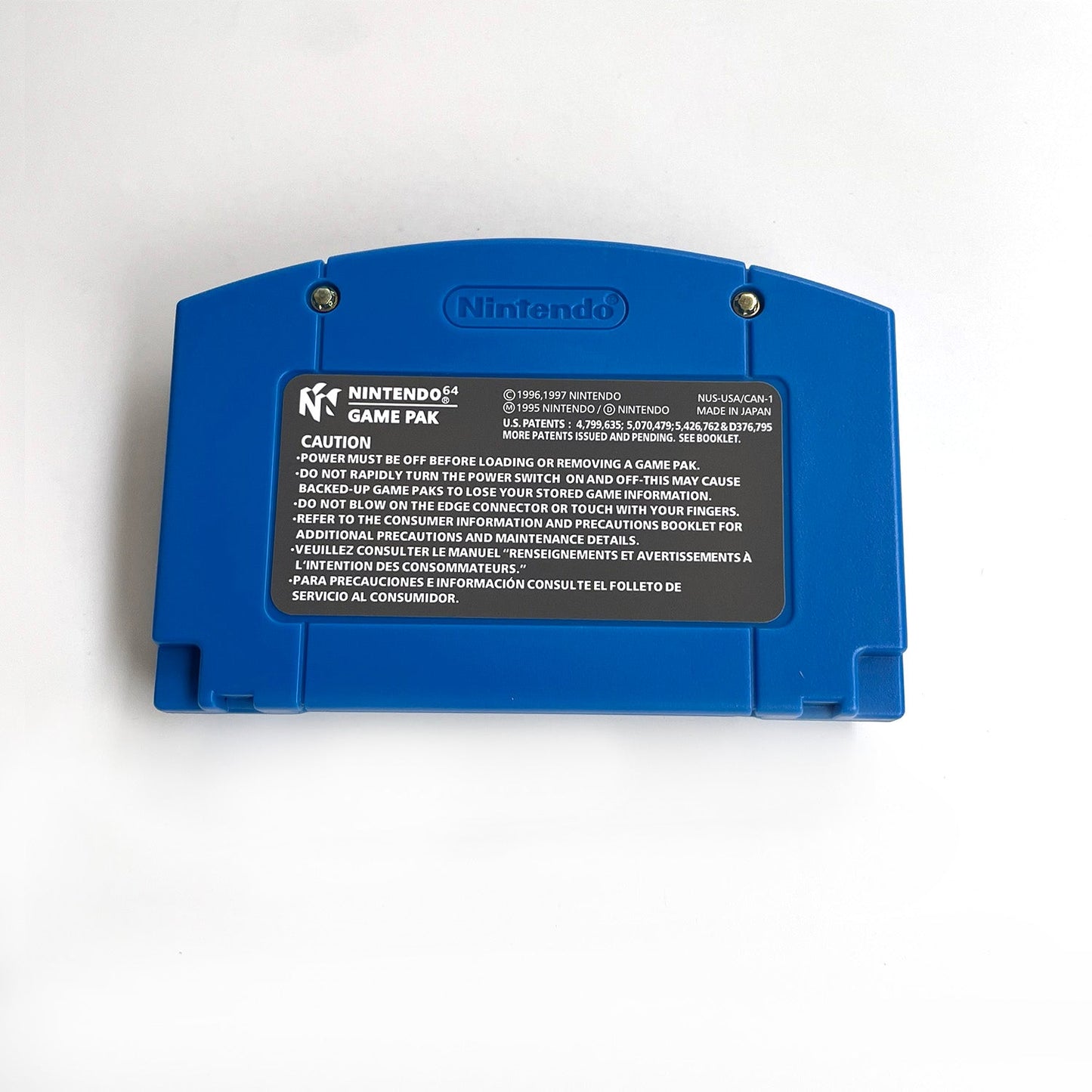 Pokemon Blue Version Game With N64 Case & Cart