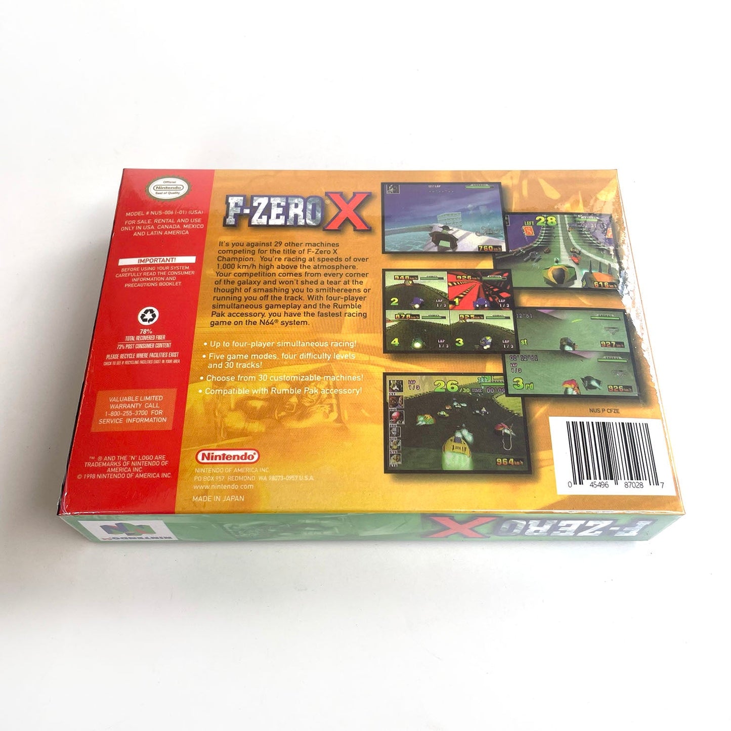 F-Zero X Game With N64 Case & Cart