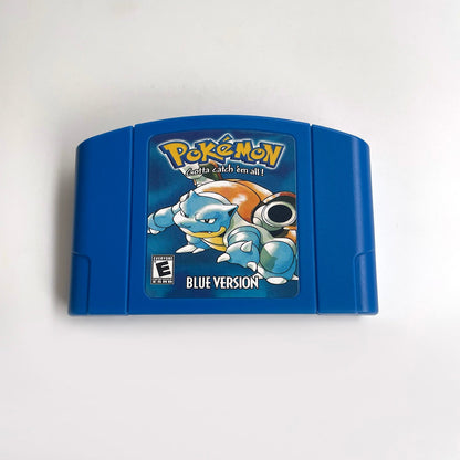 Pokemon Blue Version Game With N64 Case & Cart