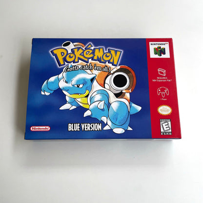 Pokemon Blue Version Game With N64 Case & Cart