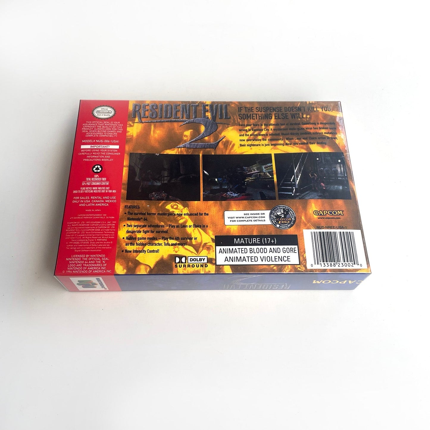 Resident Evil 2 Game With N64 Case & Cart