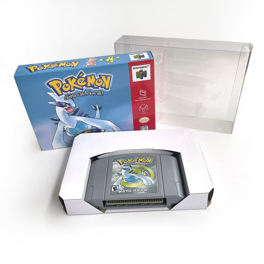 Pokemon Silver Version Game With N64 Case & Cart