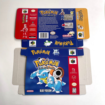 Pokemon Blue Version Game With N64 Case & Cart
