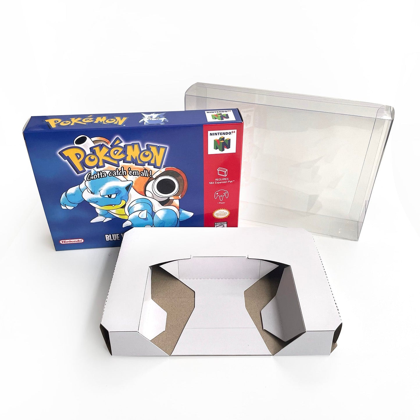 Pokemon Blue Version Game With N64 Case & Cart