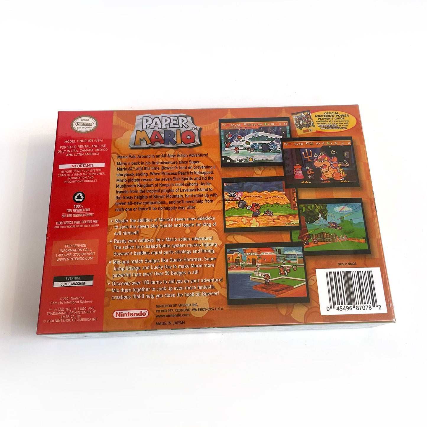 Paper Mario Game With N64 Case & Cart