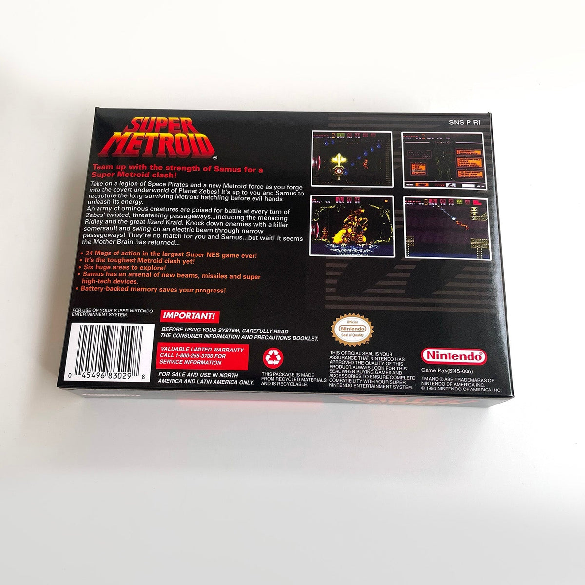 super metroid USA cartridge with tray box manual for SNES super nintendo entertainment system Buy Retro Game