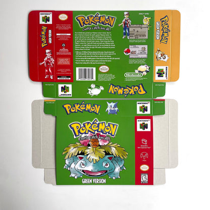 Pokemon Green Version Game With N64 Case & Cart