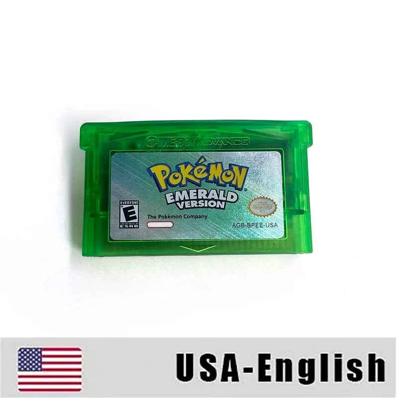 Pokemon Emerald Version GBA Case & Cart