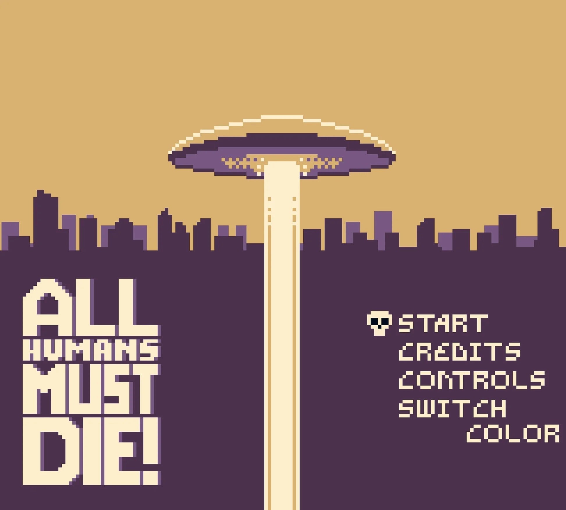 All Humans Must Die! | Ferrante Crafts Game Boy Cartridge - Romcarts