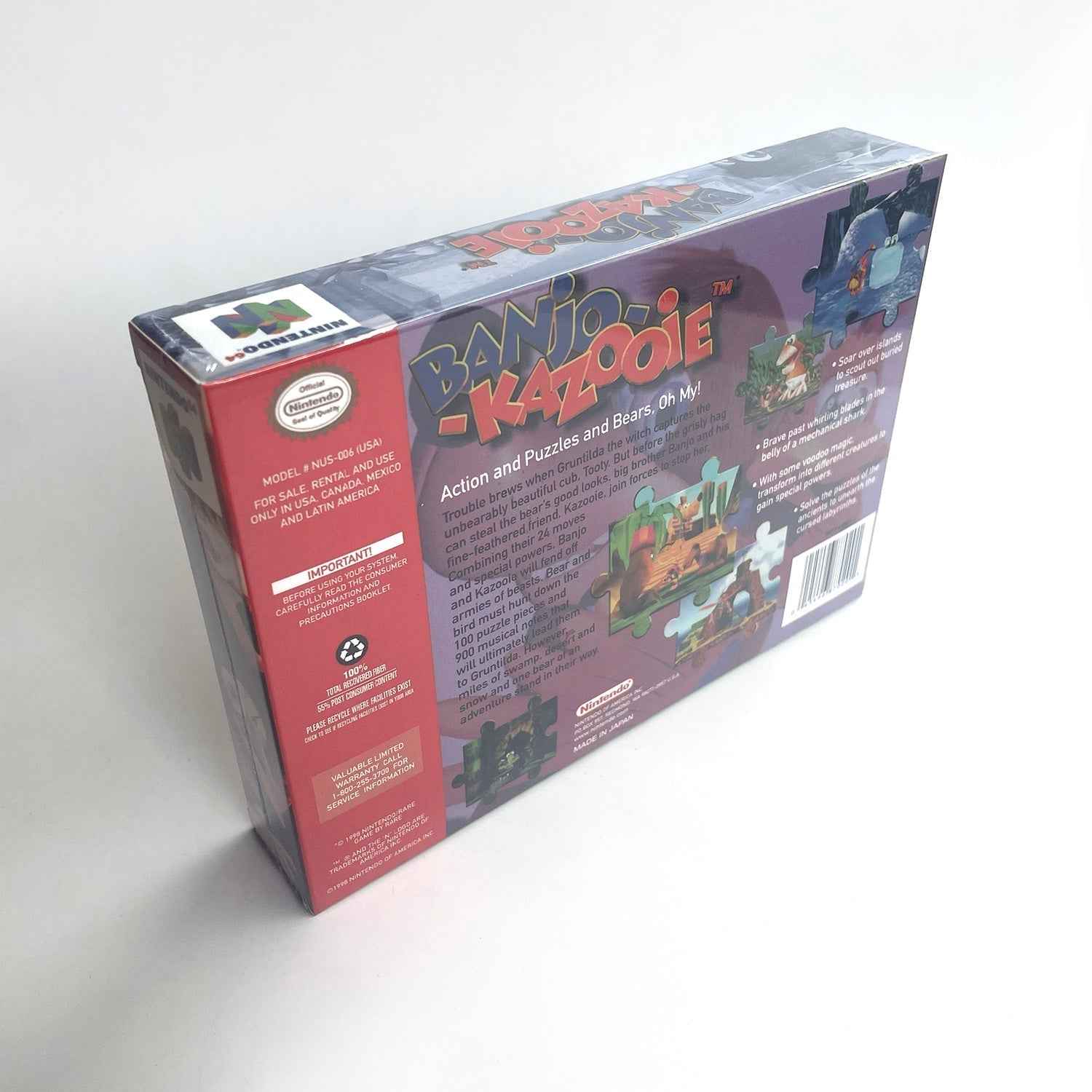 Banjo Kazooie Game With N64 Case & Cart