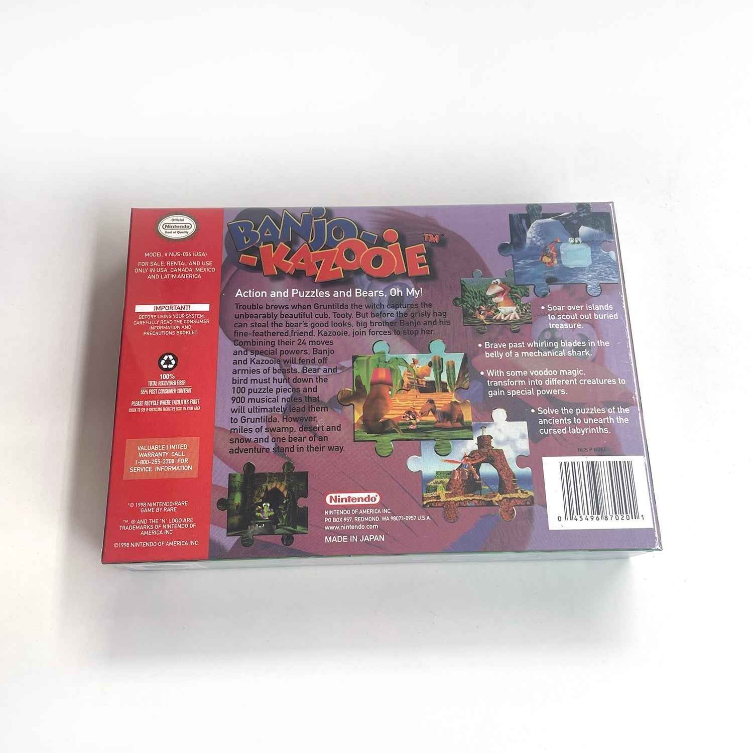 Banjo Kazooie Game With N64 Case & Cart