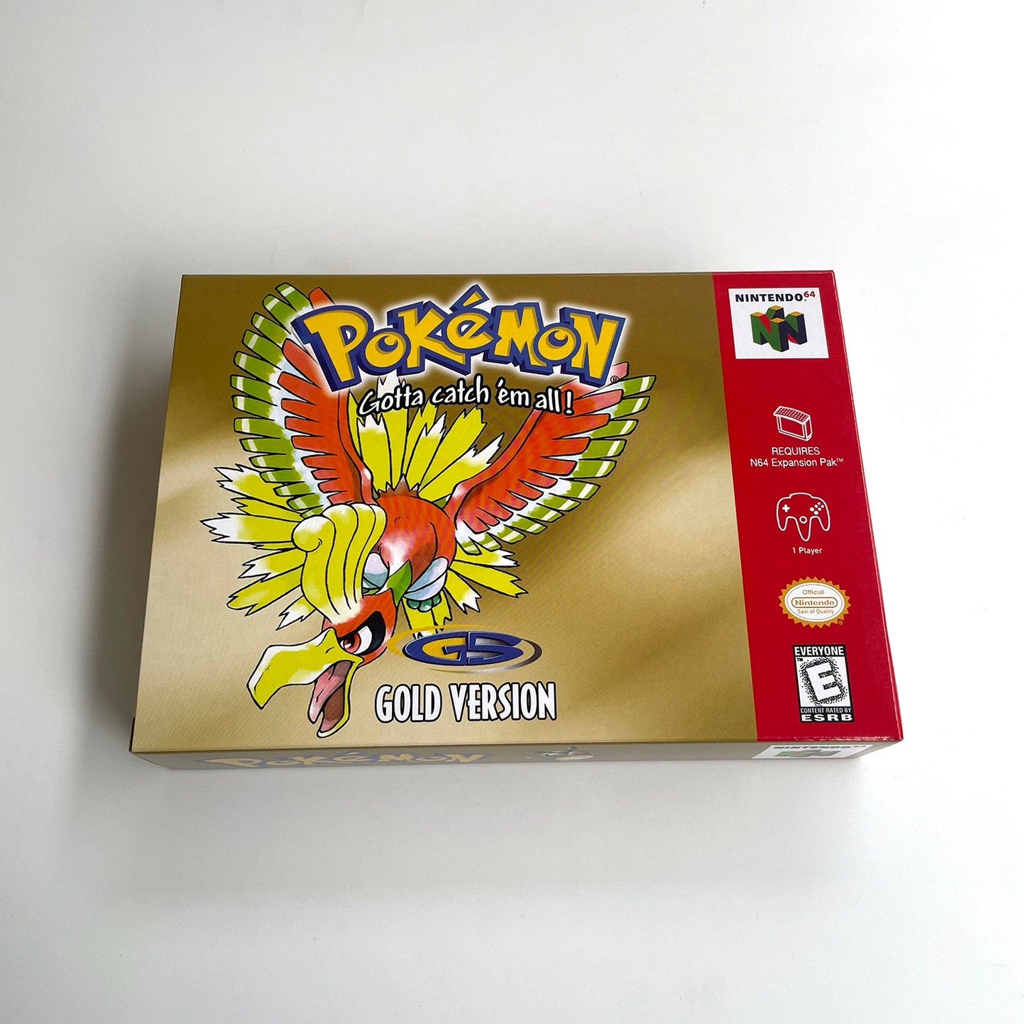 Pokemon Gold Version Game With N64 Case & Cart