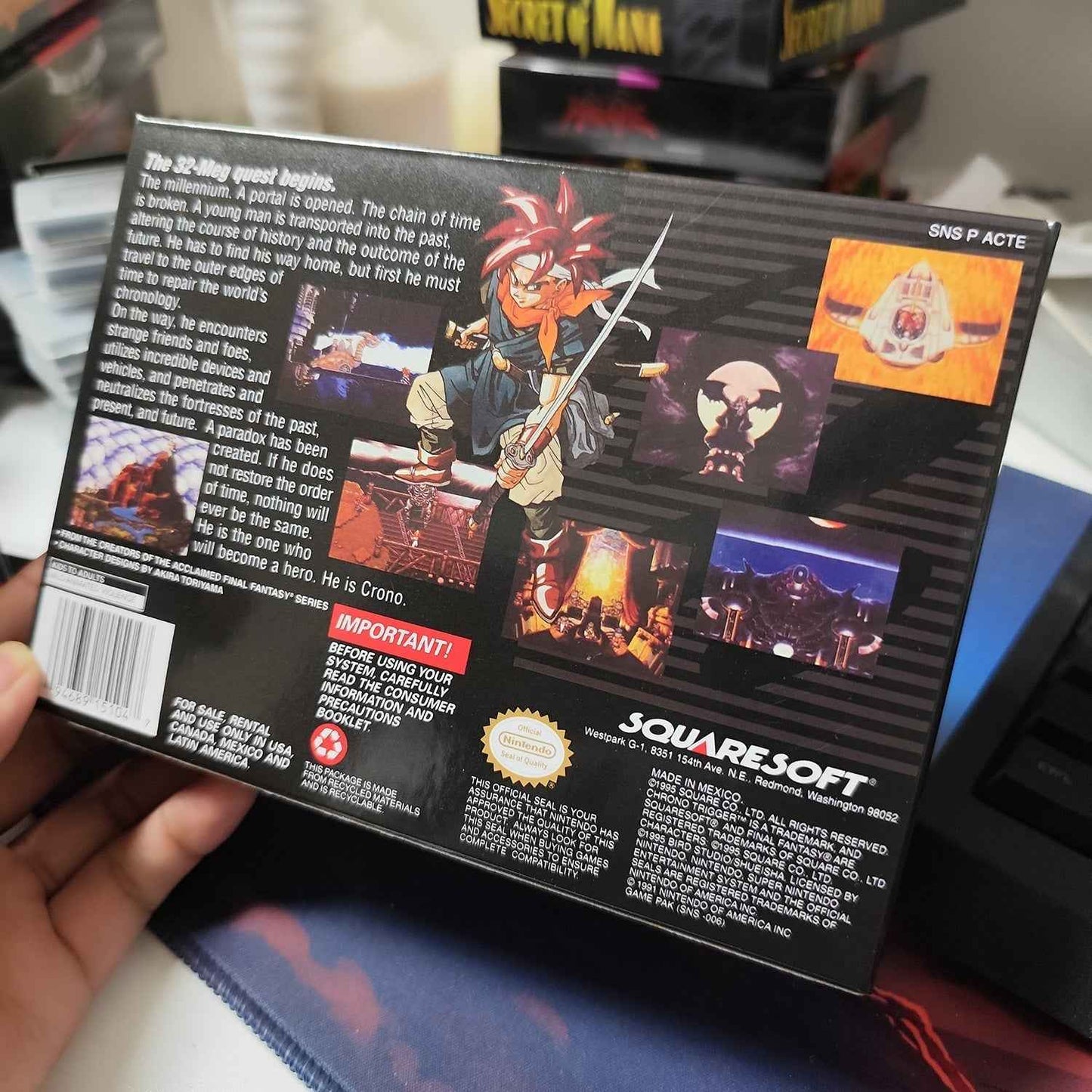 Chrono Trigger (USA) – SNES Game Cartridge (With Tray, Box & Manual)