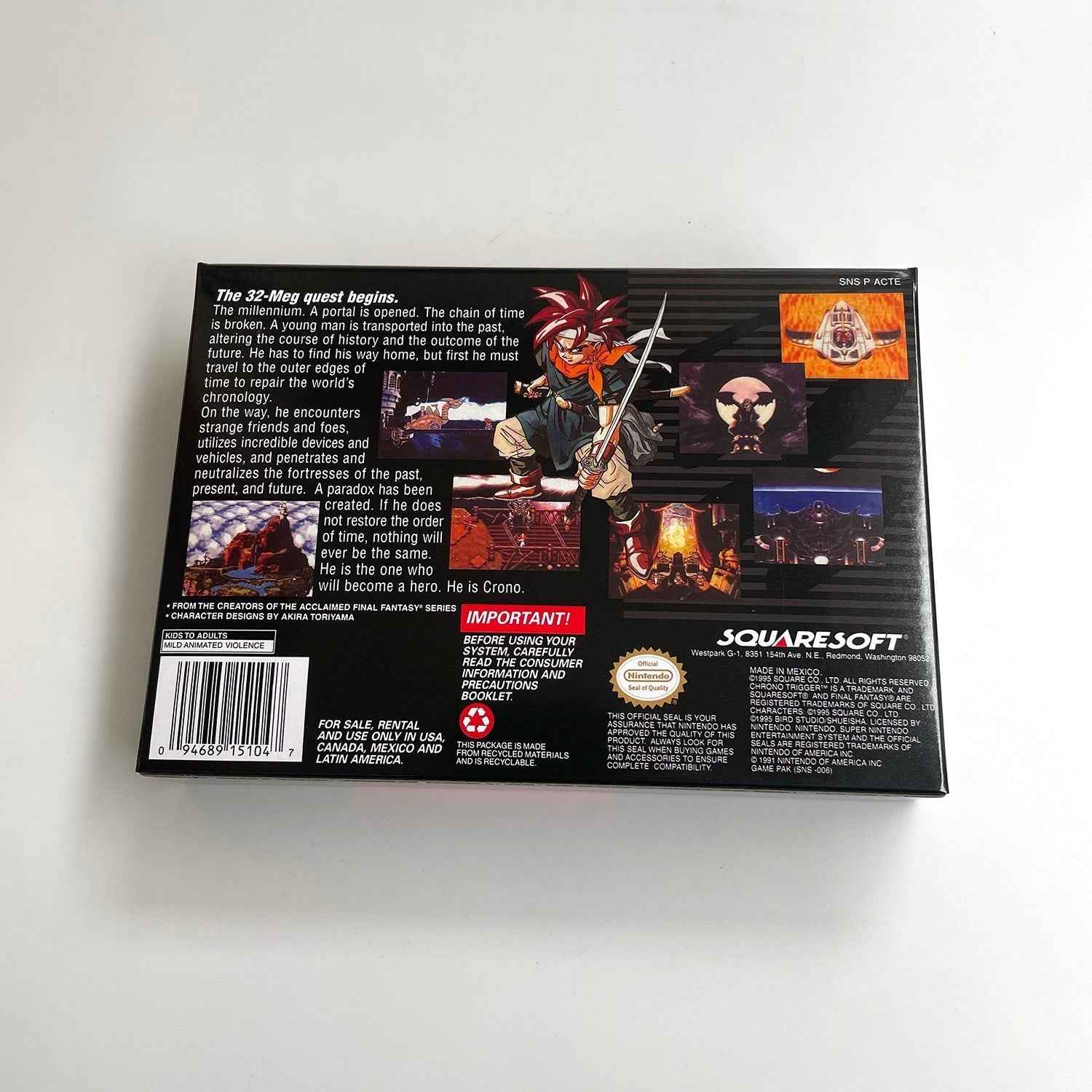 Chrono Trigger (USA) – SNES Game Cartridge (With Tray, Box & Manual)
