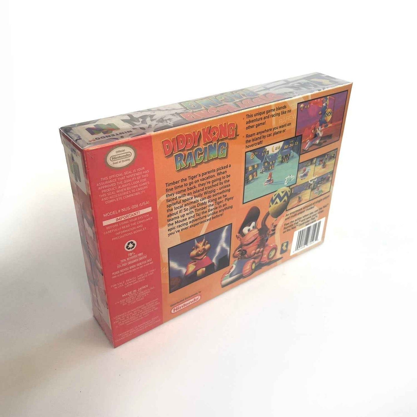 Diddy Kong Racing Game With N64 Case & Cart