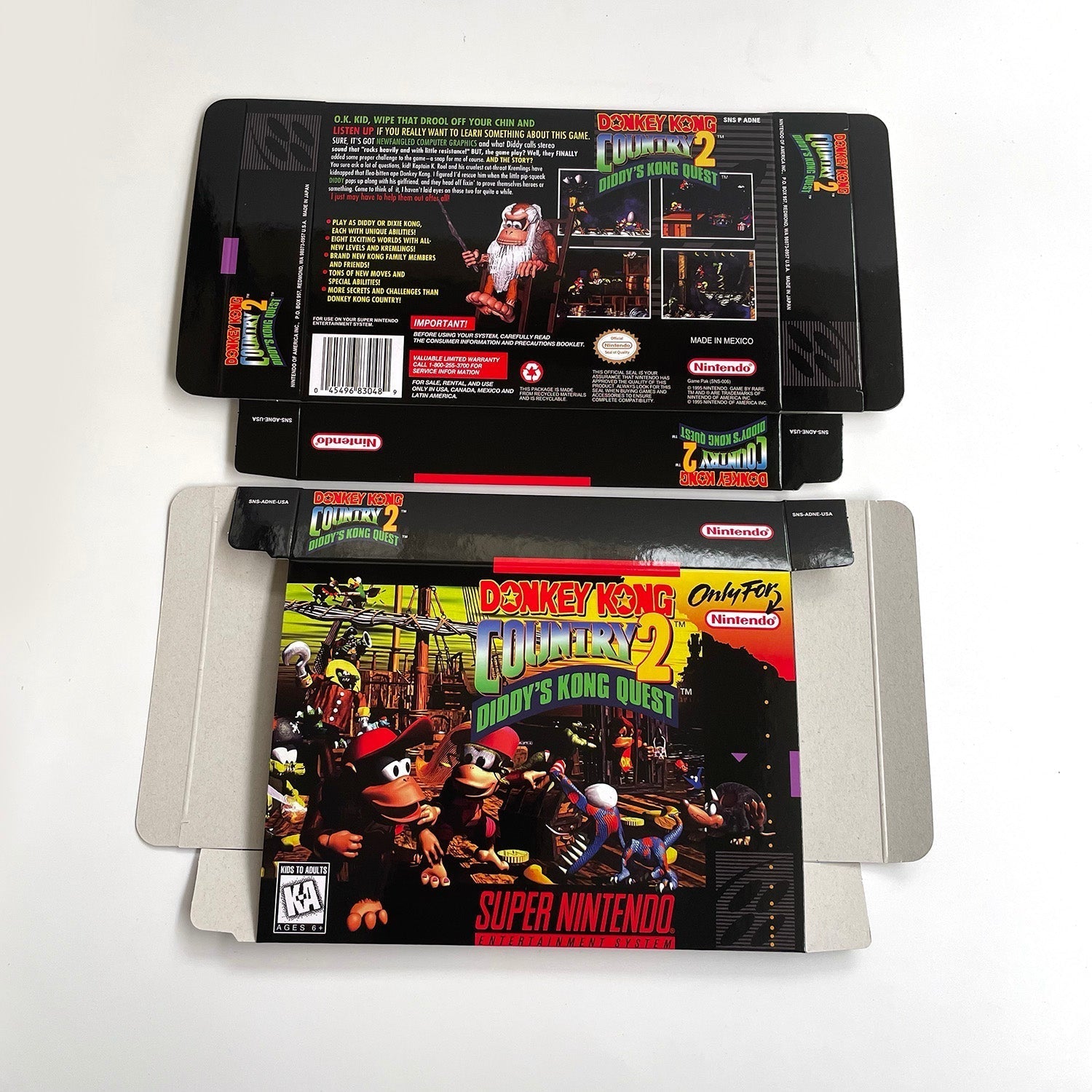 Donkey Kong Country 2: Diddy’s Kong Quest (USA) – SNES Game Cartridge (With Tray, Box & Manual) - Romcarts