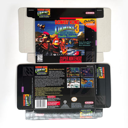 Donkey Kong Country 3: Dixie Kong’s Double Trouble (USA) – SNES Game Cartridge (With Tray, Box & Manual) - Romcarts