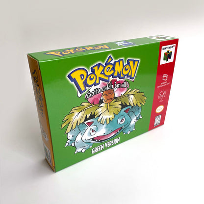 Pokemon Green Version Game With N64 Case & Cart