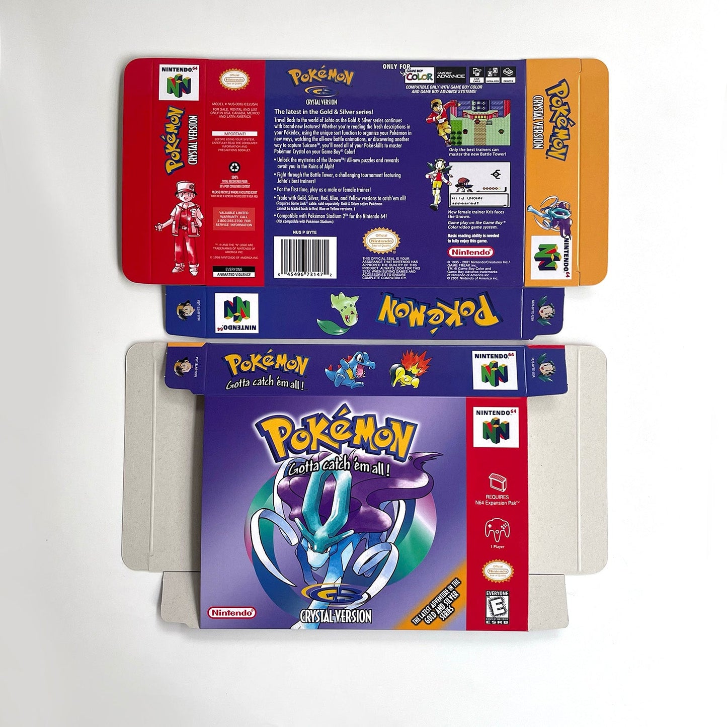 Pokemon Crystal Version Game With N64 Case & Cart