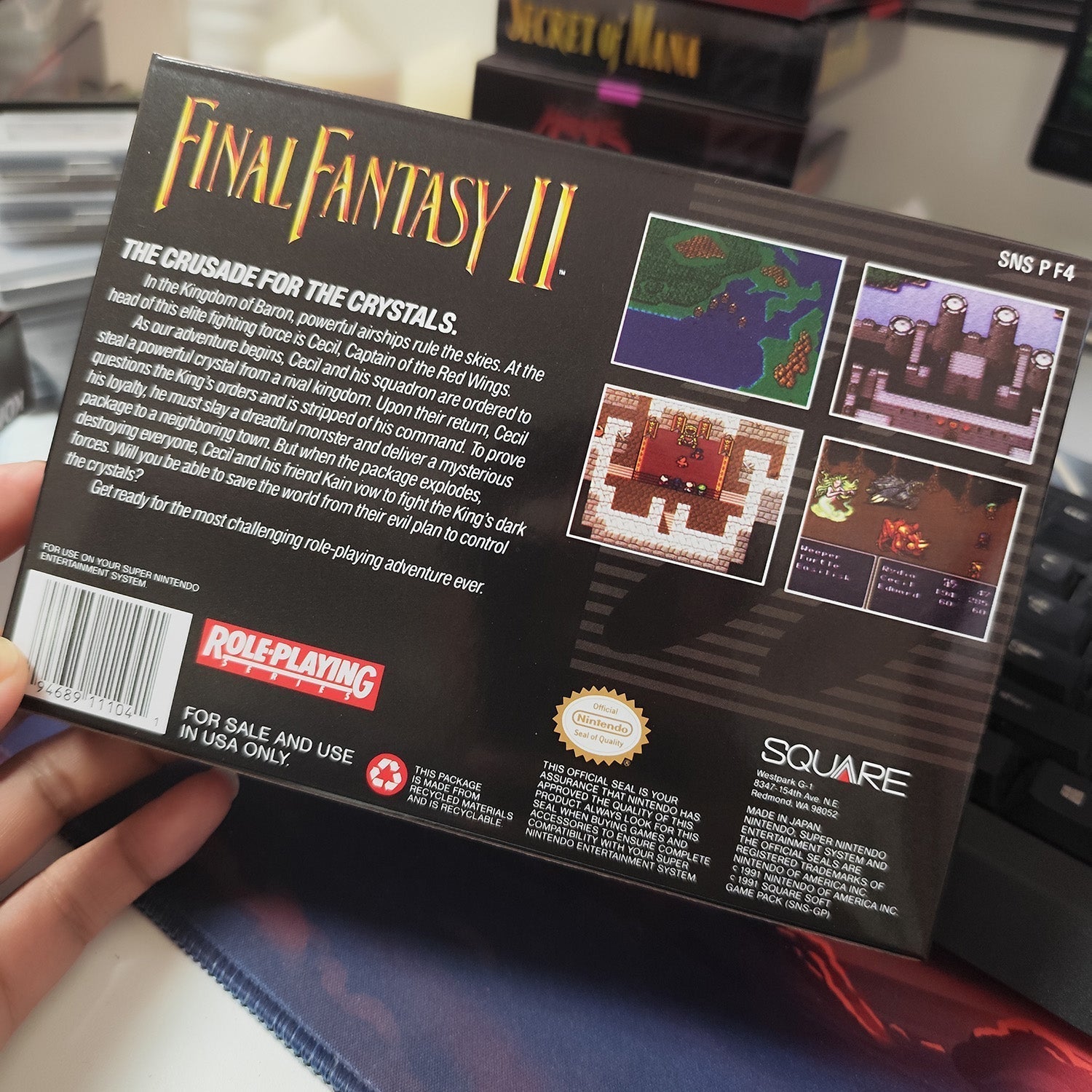 Final Fantasy II (USA) – SNES Game Cartridge (With Tray, Box & Manual) - Romcarts