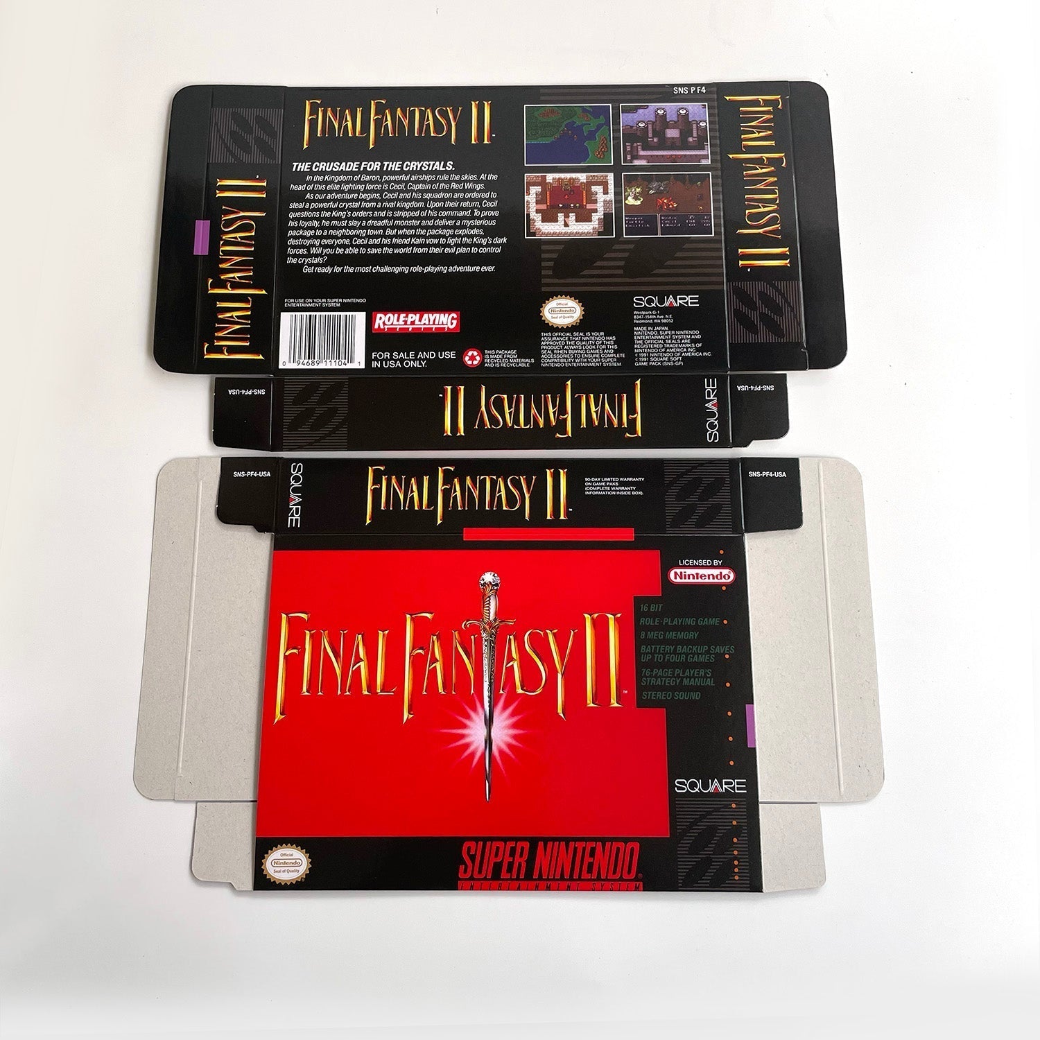 Final Fantasy II (USA) – SNES Game Cartridge (With Tray, Box & Manual) - Romcarts