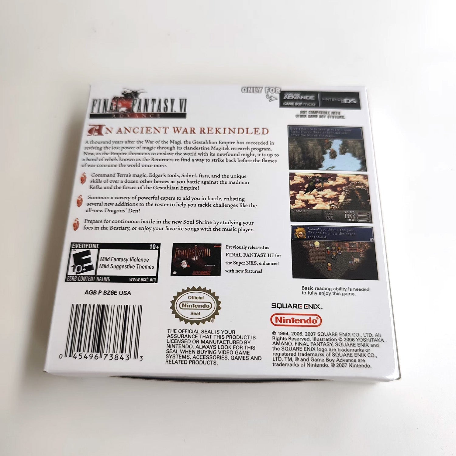 Final Fantasy VI – GBA Game Cartridge (With Tray, Box & Manual) - Romcarts