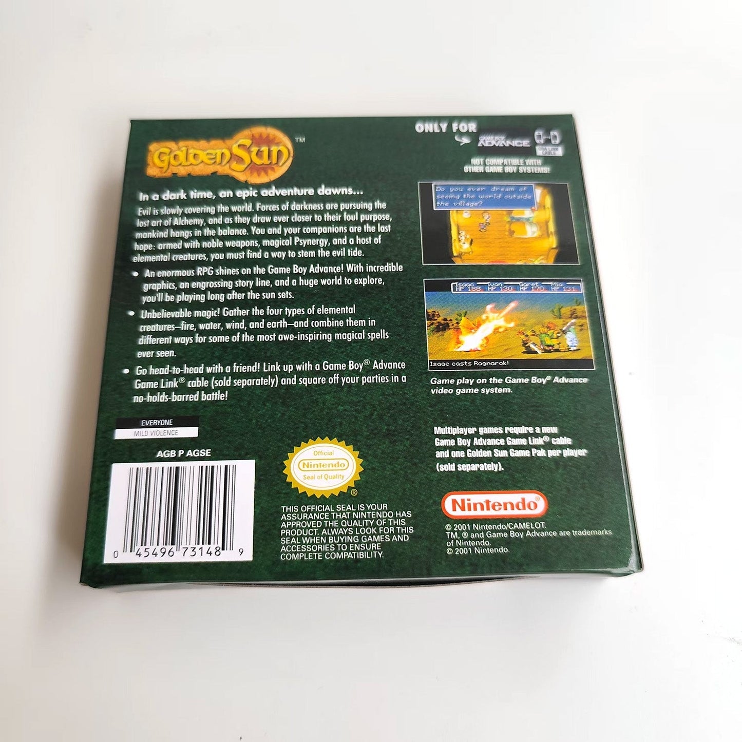 Golden Sun – GBA Game Cartridge (With Tray, Box) - Romcarts