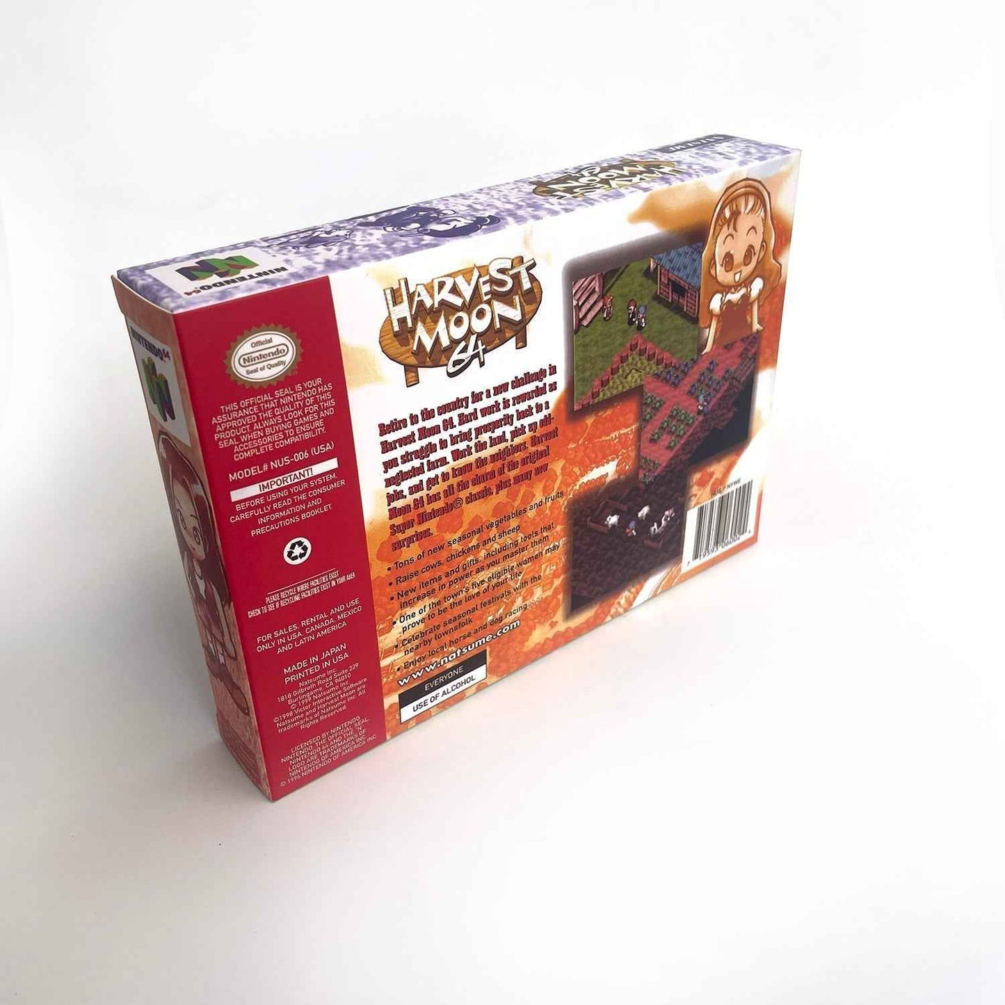Harvest Moon 64 Game With N64 Case & Cart