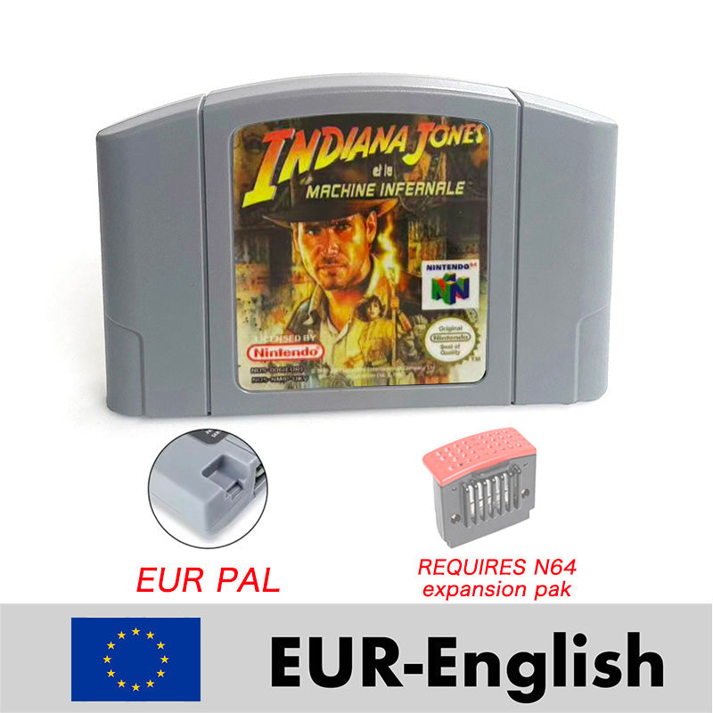 Indiana Jones and the Infernal Machine reproduction N64 cartridge – English
