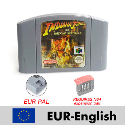 Indiana Jones and the Infernal Machine reproduction N64 cartridge – English