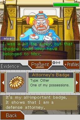 Phoenix Wright: Ace Attorney - Justice For All — Nintendo DS in-game screenshot 1