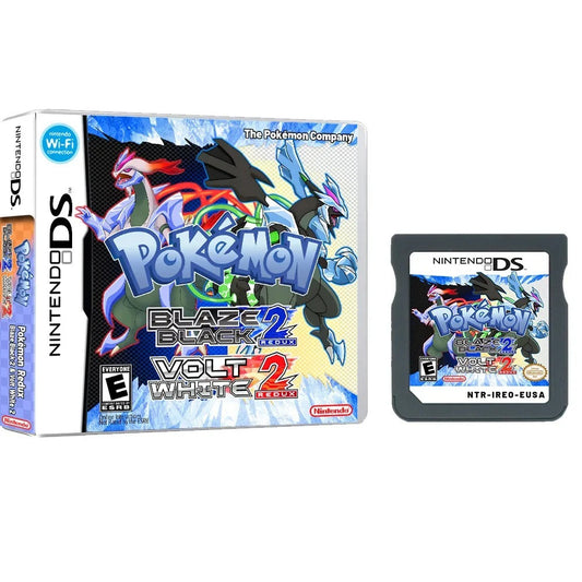 Pokémon Blaze Black 2 &amp; Volt White 2 Redux – DS Game Cartridge (With Box, No Manual) Romcarts