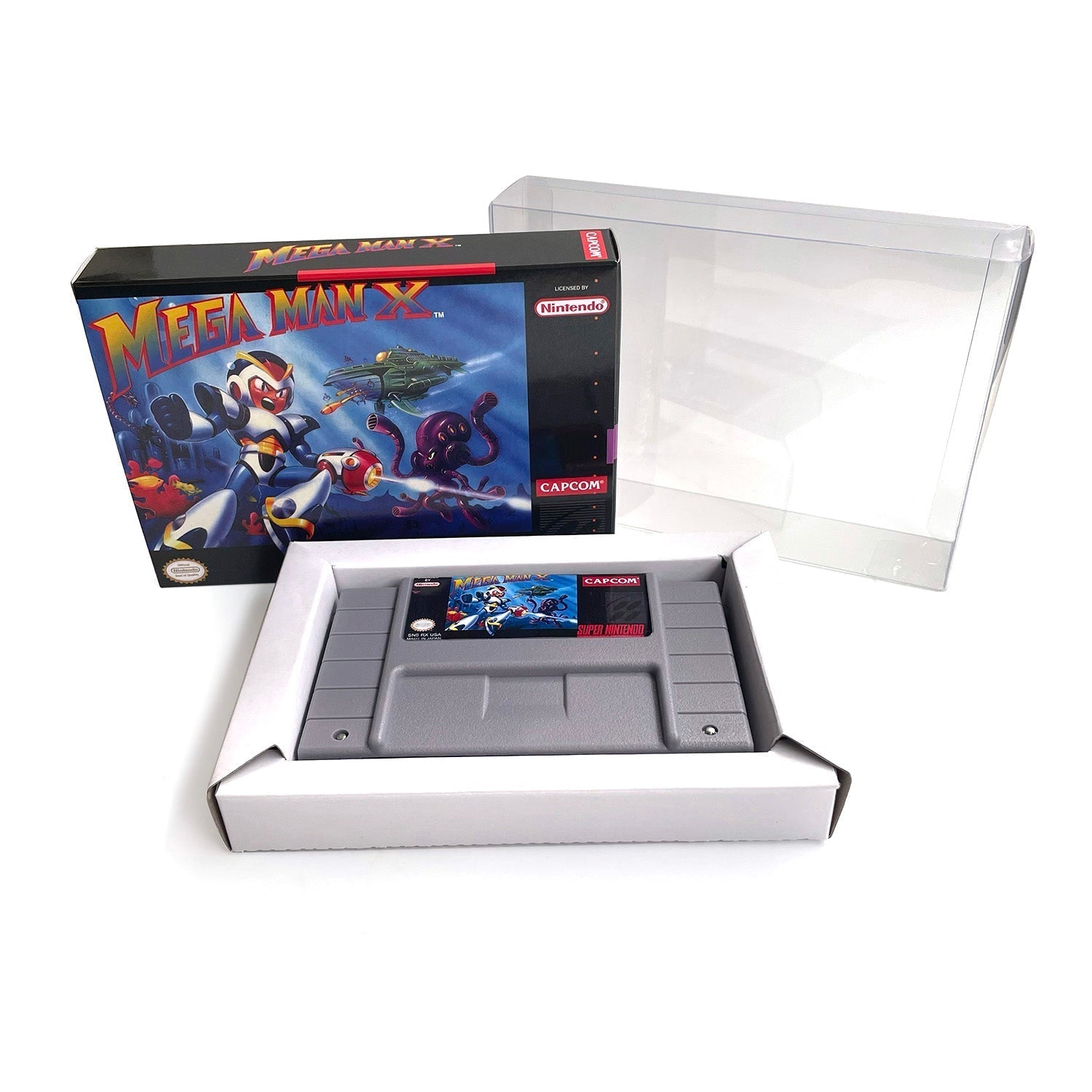 Mega Man X SNES Game Cartridge with Box Manual & Tray – Romcarts