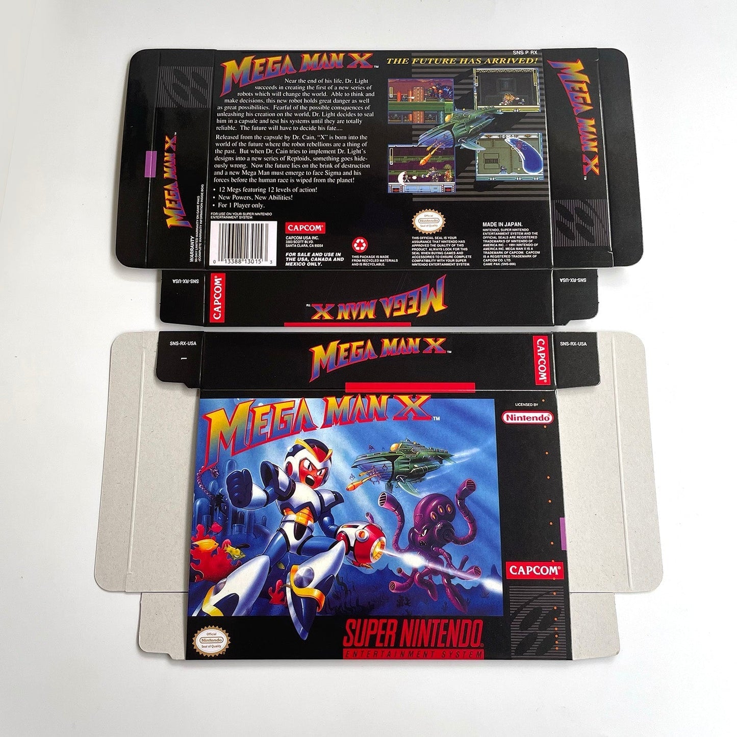 Mega Man X – SNES Game Cartridge (With Tray, Box & Manual) - Romcarts