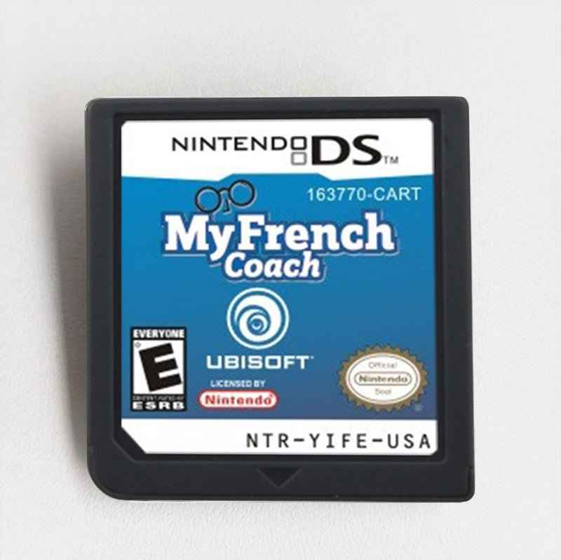 My French Coach Ds Learn French with Mini-Games, Vocab & Voice Practice Game Case & Cart