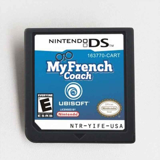 My French Coach Ds Learn French with Mini-Games, Vocab & Voice Practice Game Case & Cart