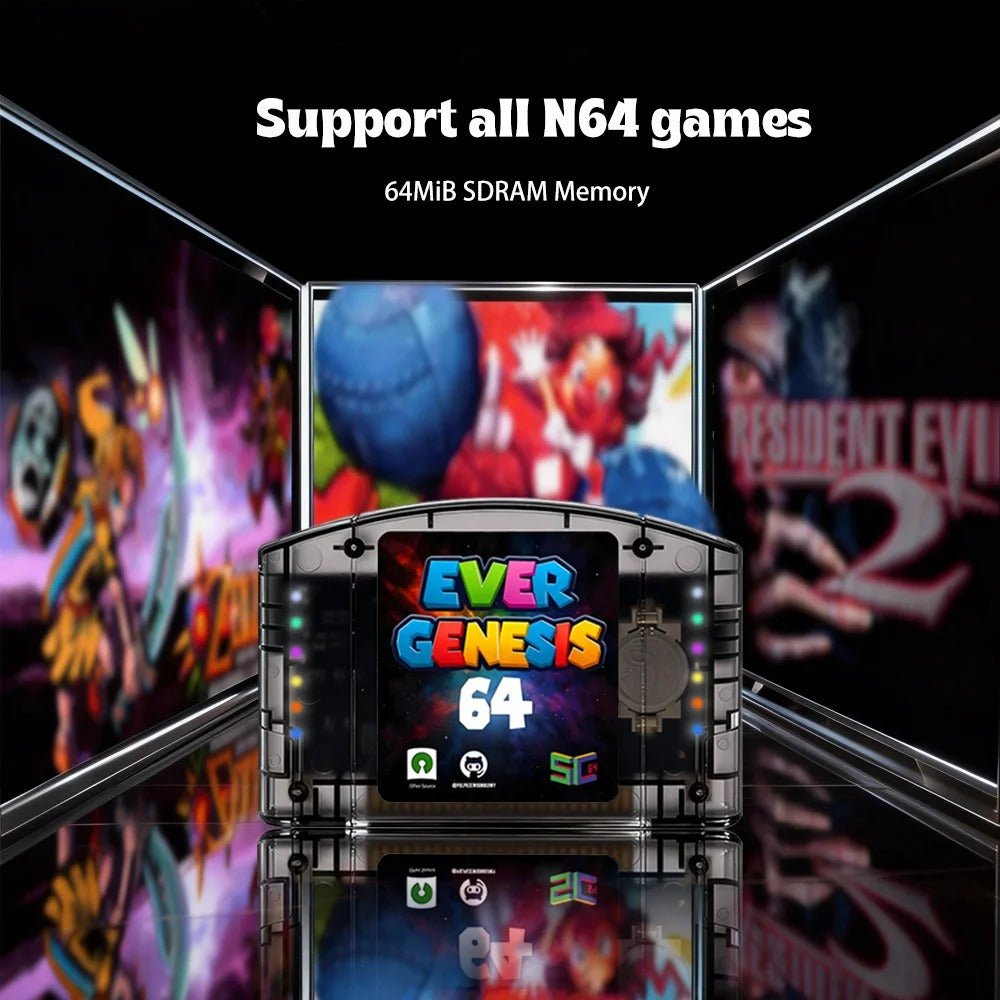 N64 SC64 Pro Flash Cartridge 9000 - in - 1 | 64GB Preloaded Retro Game Card | High - Speed Open Source Console Upgrade - Romcarts