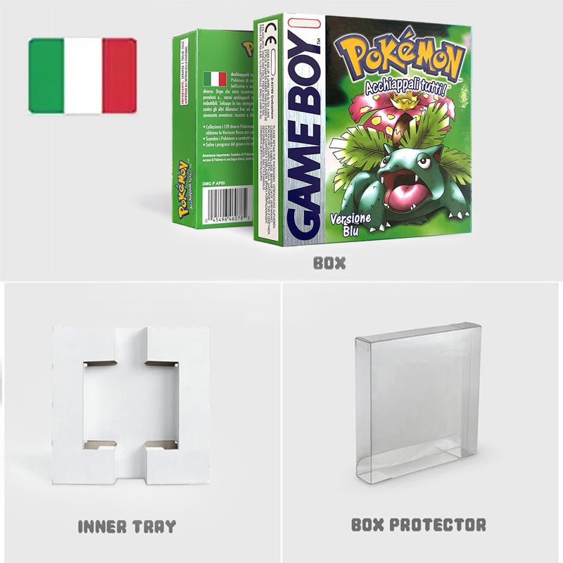 Noe Usa Eur Yellow Green Red Gold Crystal Blue Silver Pokemon Series Metallic Holographic Trey For GBC Case & Cart (USA) - Romcarts