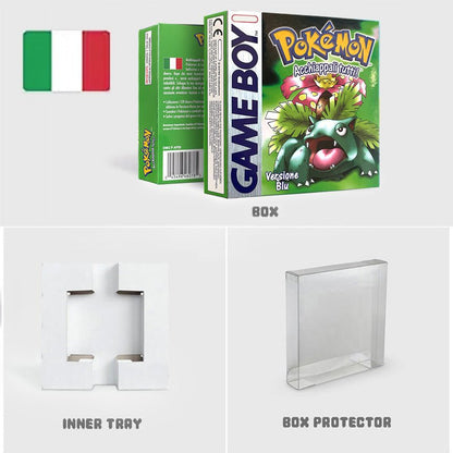 Noe Usa Eur Yellow Green Red Gold Crystal Blue Silver Pokemon Series Metallic Holographic Trey For GBC Case & Cart (USA) - Romcarts
