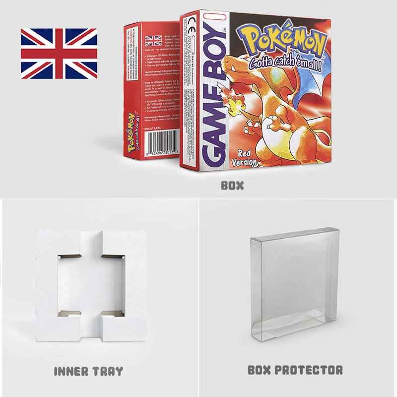 Noe Usa Eur Yellow Green Red Gold Crystal Blue Silver Pokemon Series Metallic Holographic Trey For GBC Case & Cart (USA)