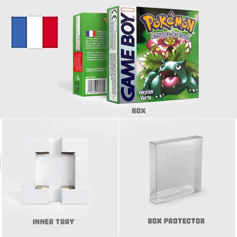 Noe Usa Eur Yellow Green Red Gold Crystal Blue Silver Pokemon Series Metallic Holographic Trey For GBC Case & Cart (USA)