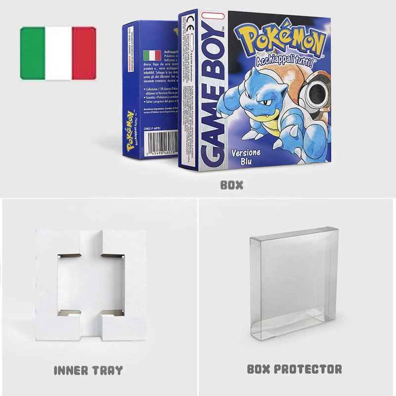 Noe Usa Eur Yellow Green Red Gold Crystal Blue Silver Pokemon Series Metallic Holographic Trey For GBC Case & Cart (USA)