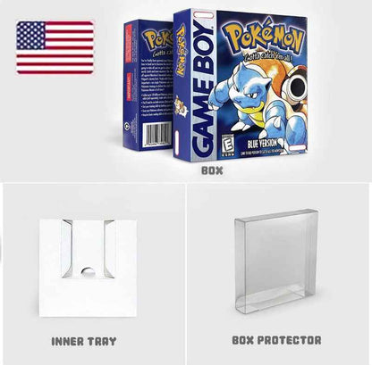 Noe Usa Eur Yellow Green Red Gold Crystal Blue Silver Pokemon Series Metallic Holographic Trey For GBC Case & Cart (USA)