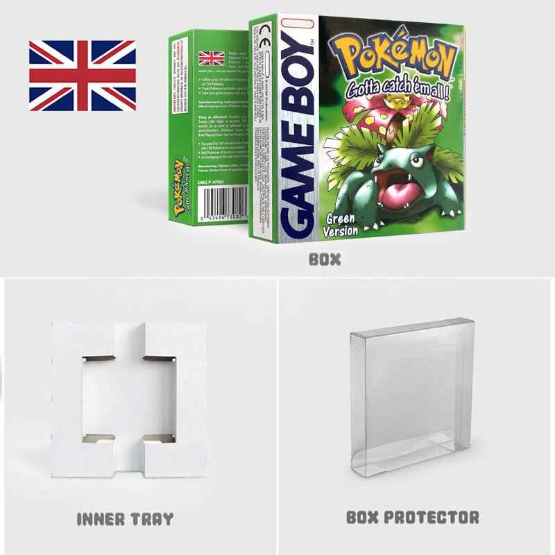 Noe Usa Eur Yellow Green Red Gold Crystal Blue Silver Pokemon Series Metallic Holographic Trey For GBC Case & Cart (USA)