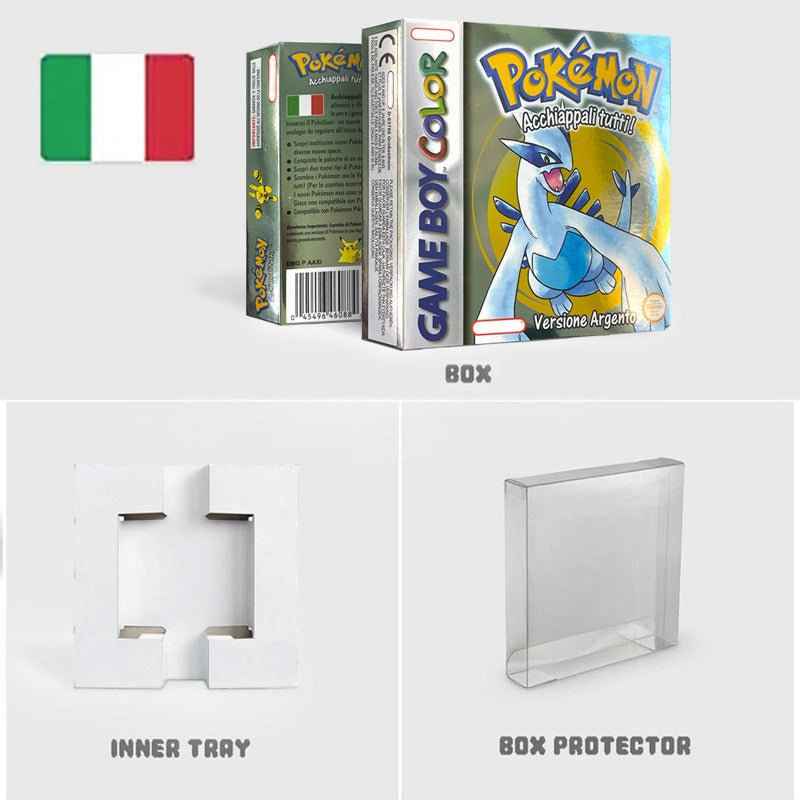 Noe Usa Eur Yellow Green Red Gold Crystal Blue Silver Pokemon Series Metallic Holographic Trey For GBC Case & Cart (USA)