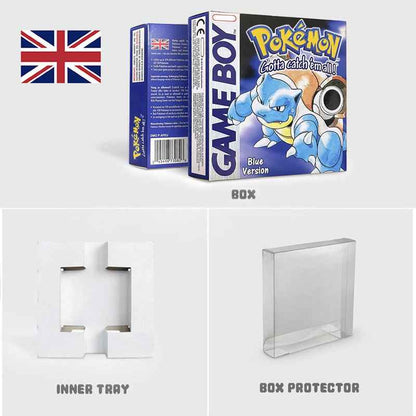 Noe Usa Eur Yellow Green Red Gold Crystal Blue Silver Pokemon Series Metallic Holographic Trey For GBC Case & Cart (USA)
